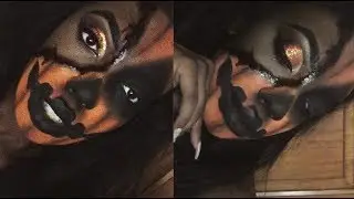 Half Pumpkin Face Halloween Makeup !