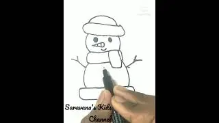 ⛄ Snow Man drawing easy pen sketch