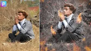 Picsart fire concept photo editing - Picsart realistic fire manipulation editing | picsart tutorial