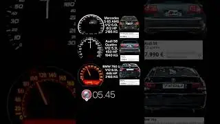 Audi S8 D3 V10 450 HP vs Mercedes AMG S65 V12 612 HP vs BMW 760Li E65 V12 445 HP #acceleration