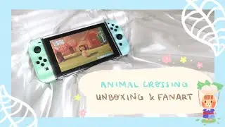animal crossing switch unboxing & fanart 🌿✨