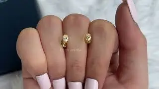 Yellow Oval Cut Diamond Stud Earring | Lab Diamond Oval Cut Stud | Stud Earring    @ourosjewels