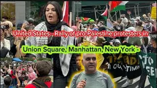 United States - Rally of pro-Palestine protesters in Union Square, Manhattan, New York -