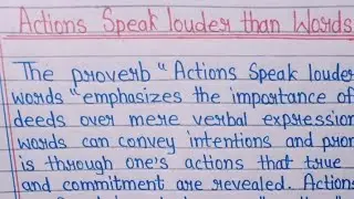 Essay on action speak louder than words