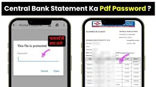 Central Bank Statement Ka Pdf Password Kaise Pata Kare | Central Bank Statement Password Format