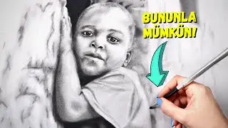 EN KOLAY ve HIZLI Karakalem REALİZM Tekniği! - Sabırsız Ressamlar Bayılacak!