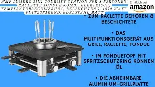 WMF Lumero 3in1 Gourmet Station f&uuml;r 8 Personen, Raclette Fondue Kombi, elektrisch