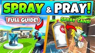 Fortnite SPRAY and PRAY CHALLENGES GUIDE SEASON 10! - Fountain, Lost Spray Cans (Fortnite Missions)