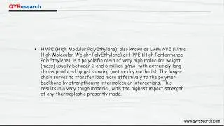 Global market for HMPE (High Modulus Polyethylene) Ropes