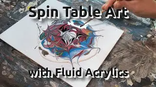 Fluid Acrylic Pour Kraken 🐙 - Spin Table & Center Pour Abstract with My Son