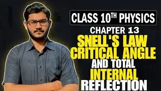 Class 10 Physics Chap 13 Geometrical Optics | Snells Law Criticle Angle | Sindh board