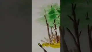 land scape painting with poster colour