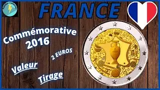2 EUROS FRANCE Comm&eacute;morative 2016👍😜UEFA EURO 2016