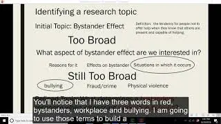 Refining a research topic