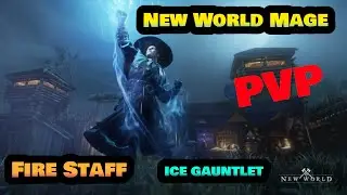 New World - PVP 4X1- Mago de Manopla de Gelo e Cajado de Fogo - N1eL Gameplay