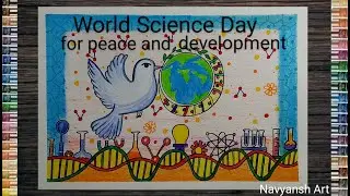 World Science Day poster drawing l How to draw World Science Day for Peace and Development easy
