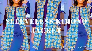 How to make a sleeveless kimono jacket/Easy cutting and stitching