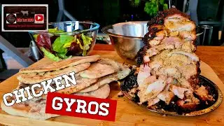 How to make Chicken Gyros with homemade flat breads on the Kamado kettle Joe