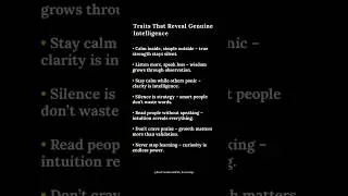 Traits That Reveal Genuine Intelligence and a Truly Powerful Mind