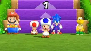 【マリオパーティ9】かちぬきバトルマリオVsソニックVsキノピオVsノコノコ(最強CPU｢たつじん)