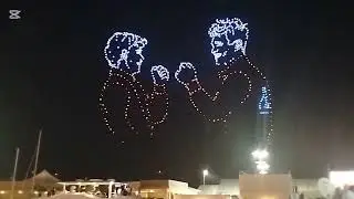Formula 1 Yas Marina Circuit Abu dhabi with drone show and fireworks display..