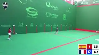 Liga de Naciones de Front&oacute;n 30 mts. Espa&ntilde;a vs Francia. Paleta Goma Femenil