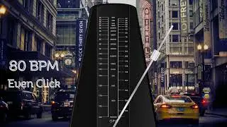 1-Hour 80 BPM Piano Metronome with Chicago Night Street View (Even Click) 🎹🌆