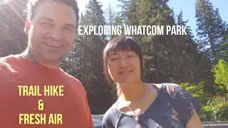 Whatcom falls park in Bellingham WA, trail hike on a weekend
