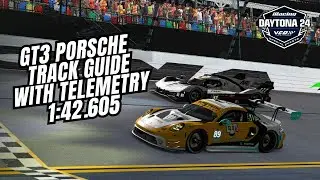 iRacing Porsche GT3 Daytona Road Guide 1:42.605 | Track Guide with Telemetry