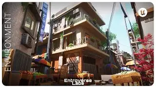 Stylized Japanese Street - Modular Asian Alley Market Pack - 3D Unreal Engine Environment Pack