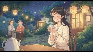 Midnight Tea in a Lantern Garden | Cozy Ghibli ASMR Night