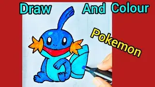 How To Draw Cute Mudkip Pokemon| EASY Step by Step Drawing & Coloring For Kids