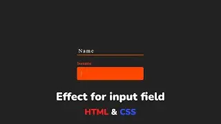Input field text animation effect using HTML & CSS || Эффект для текстового поля используя HTML&CSS