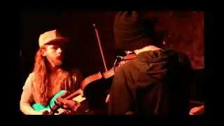 Friends on stage-Sovereign Kava Improv Jam-Featuring Alex Travers, violin, Dennis Brumback, Guitar
