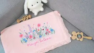SwaddleAn Wildflower Baby Quilt Blanket &ndash; Personalized Embroidered Name Blanket for Girls