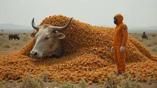 Cow rescue: Millions of bees attack cows. The rescue team was successful in saving the cow