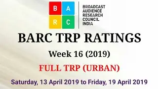 BARC TRP Ratings Week 16 (2019) : Full TRP Report