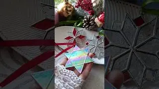 Christmas tree suncatcher stained glass iridescent #snowflake #star  new year tree toy merkaba