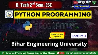 Python Programming (Basics of Python)L-1 || 2nd Semester CSE & Specialization || BEU Patna