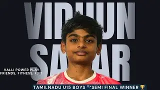 Tamilnadu U15 state level badminton competition for boys semi final match Vidhun sagar vs Babu 