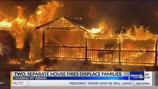 Two separate house fires displace families