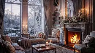 Cozy Up with Bridgerton Ambience: Enchanting Fireplace Sounds & Winter Storm Bliss ❄️
