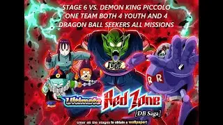 DBZ DOKKAN BATTLE THE ULTIMATE RED ZONE (DB Saga) STAGE 6 Vs  Demon King Piccolo! ALL MISSIONS 1TEAM