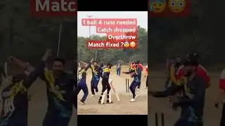 1 ball 4 runs needed .. catch dropped , over throw. Match fixed ? 😰😳 #localcricket #t20 #viral