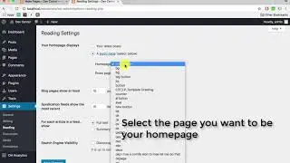 How To Set A Page As Your Homepage In WordPress Tutorial