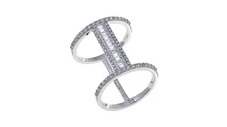 Jewels by Jen 1.03ctw CZ Open Space Bar Ring