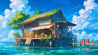 8 Hours Seaside Summer Caf&eacute; 🌊 Cozy Lofi Ambience for Relax & Focus