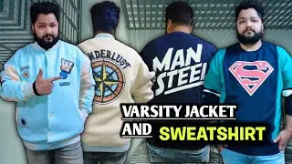Sweatshirt And Varsity Jacket For Men 🔥 UNBOXING📦 | Myntra | The Souled store 2024