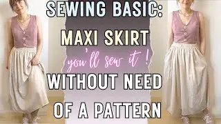 🍓How to Sew a Maxi Skirt with No Pattern  Beginners Sewing Lesson 🍓