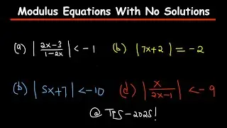 Modulus Inequalities & Equations with No Solutions